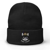 Cat Camp Embroidered Beanie